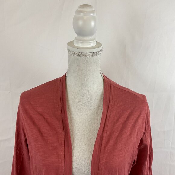 Three Bird Nest Duster Cardigan S Rose Pink Open Front Long Sleeve Pockets - Picture 2 of 14